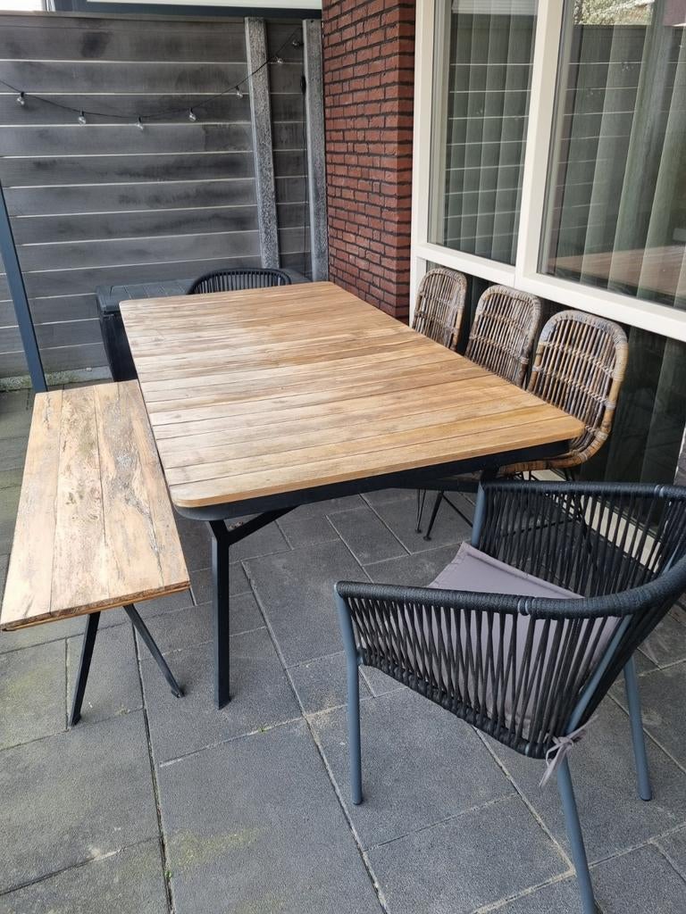 SNEL WEG! Complete tuinset van Casa & VidaXL incl kussentjes, Ophalen, Gebruikt, 6 zitplaatsen, Tuinset