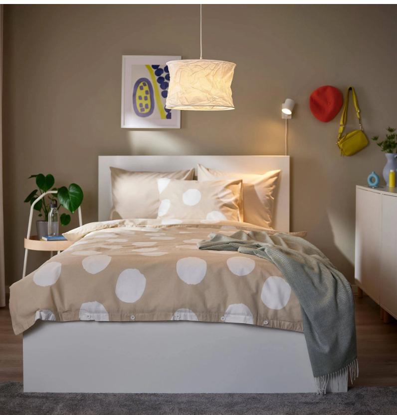 IKEA FJÄLLMIL nieuw in verpakking rijstpapieren lampenkap, 25 tot 50 cm, Verzenden, Wit, Rond