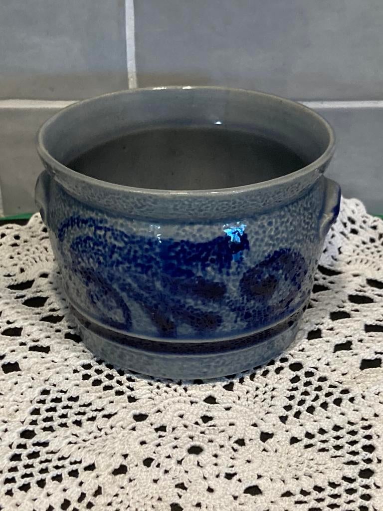 Blauw aardewerk potje (070426), Ophalen of Verzenden