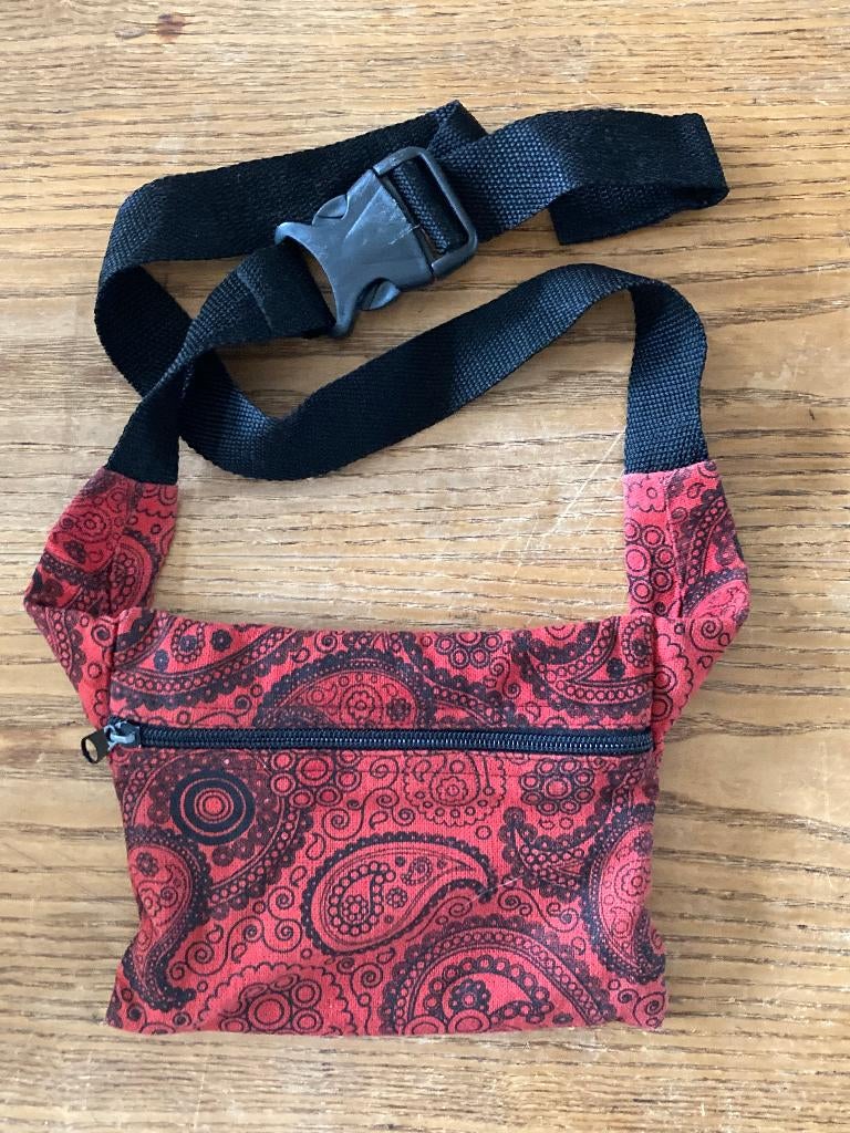 Heuptas heuptasje fanny pack fannypack bumbag bag (2 vakjes), Ophalen of Verzenden, Gebruikt, Rood, Overige typen