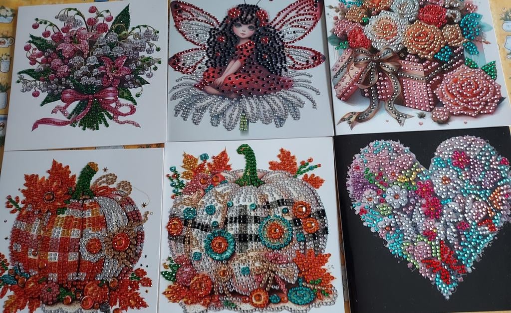 6 diamond painting kaarten, Ophalen of Verzenden, Nieuw, Overige thema's