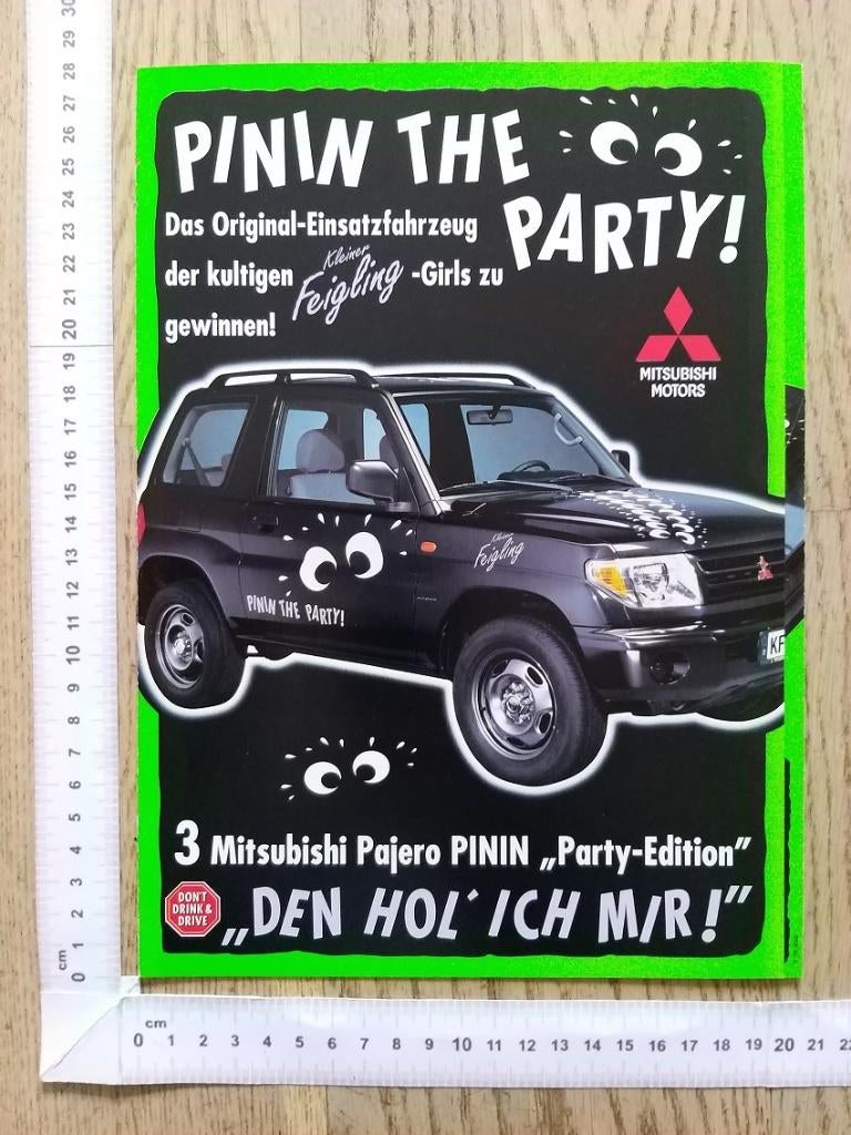 Mitsubishi Pajero Pinin "Party-Edition" folder 2002 (DE), Ophalen of Verzenden, Gelezen, Mitsubishi