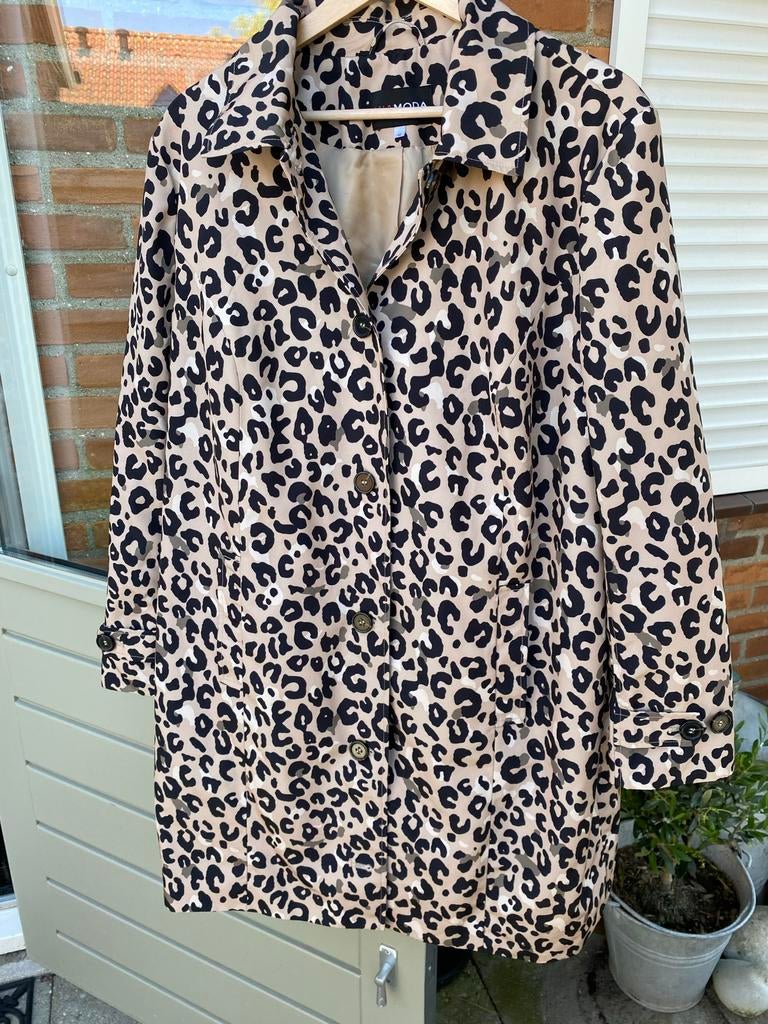 Jas Mia Moda panterprint zgan, Ophalen of Verzenden, Zo goed als nieuw, Maat 46/48 (XL) of groter, Overige kleuren