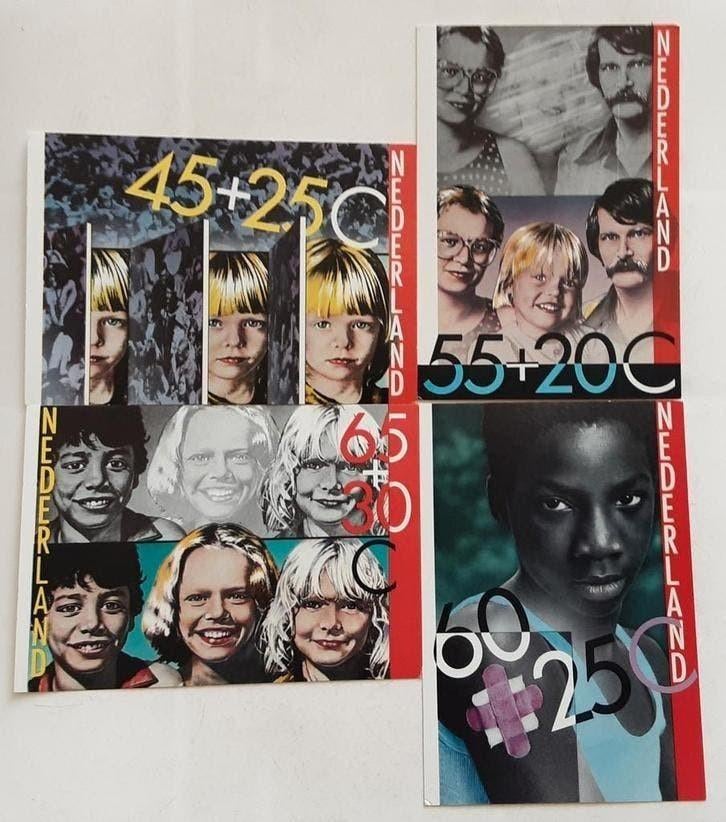 4 Kinderpostzegel kaarten 1981 onbeschreven, Ophalen of Verzenden