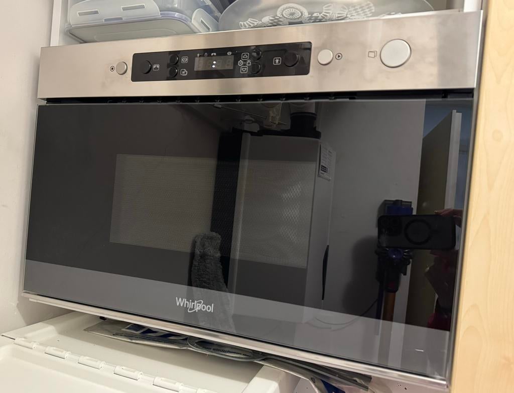 Whirlpool inbouw magnetron met stoomfunctie AMW 4910/IX, Ophalen, 60 cm of meer, Inbouw, Draaiplateau