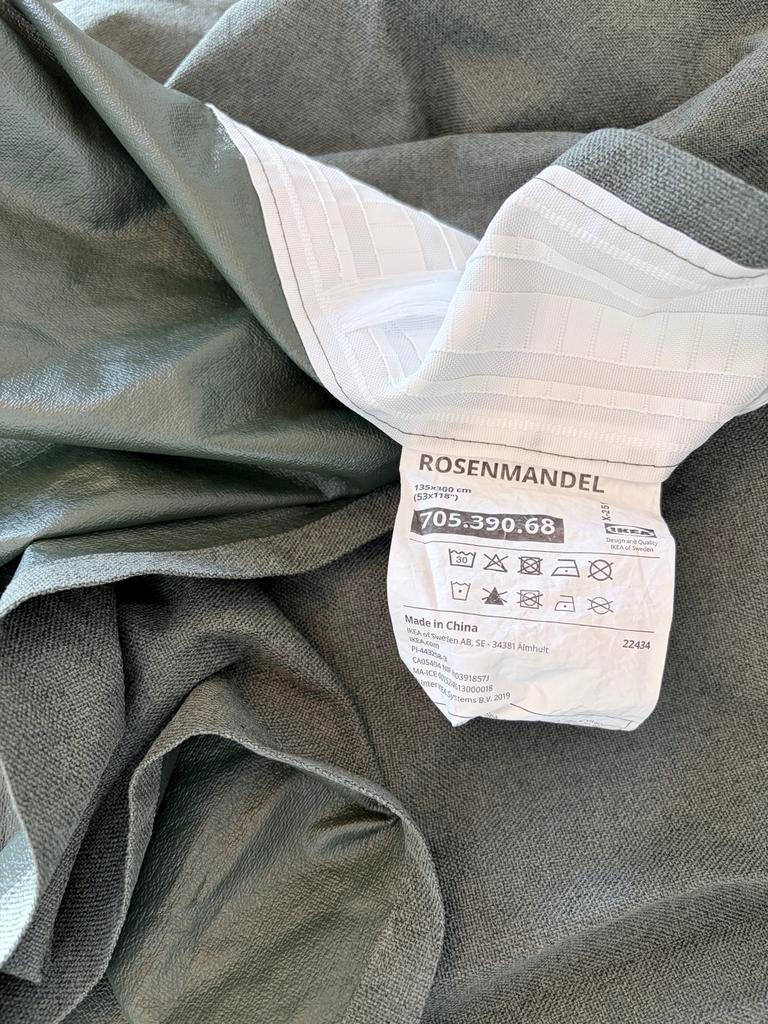 Nieuw IKEA ROSENMANDEL gordijn, groen, 135x300 cm, Huis en Inrichting, Stoffering | Gordijnen en Lamellen, Nieuw, 200 cm of meer