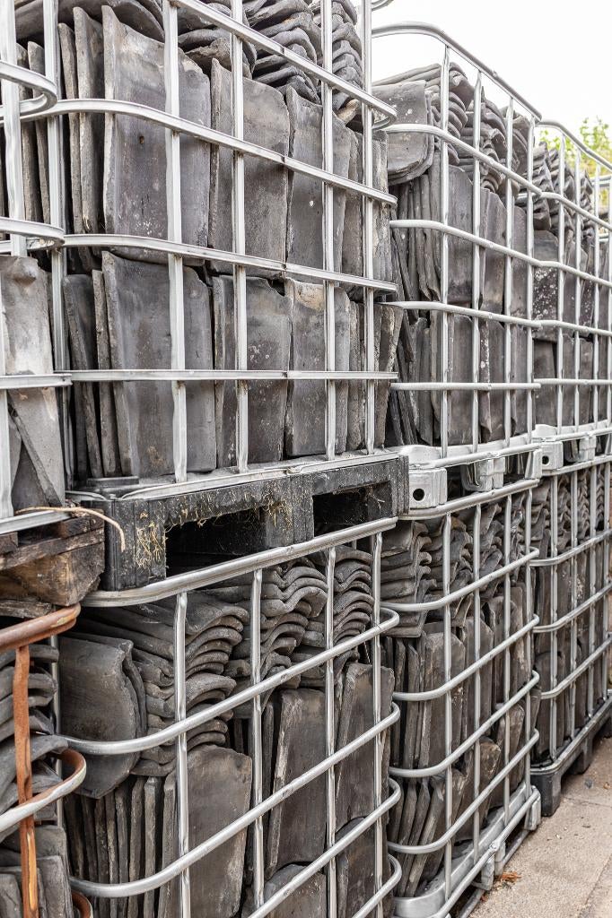 Antieke grijs gesmoorde oude holle handvorm pannen 8.500 st