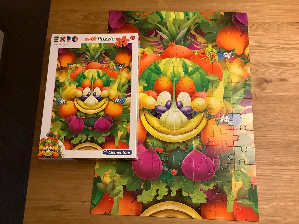 Fruit Fun maxi Puzzel Milaan Milano EXPO 2015 voeding, Ophalen of Verzenden, Minder dan 500 stukjes, Zo goed als nieuw, Legpuzzel