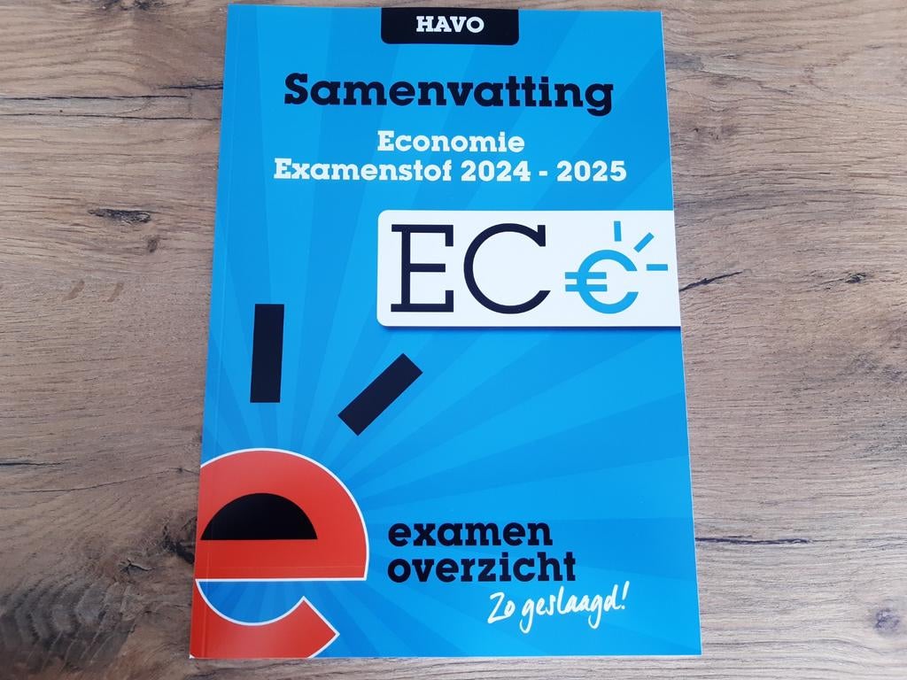 Examenoverzicht Havo 2024-2025 Samenvatting Economie Nieuw!, Boeken, Ophalen of Verzenden, Nieuw, HAVO, Economie