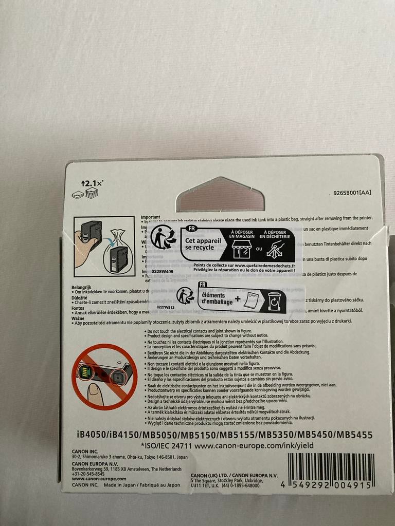 Canon cartridge 2500 C XL blauw, Ophalen of Verzenden, Nieuw, Cartridge