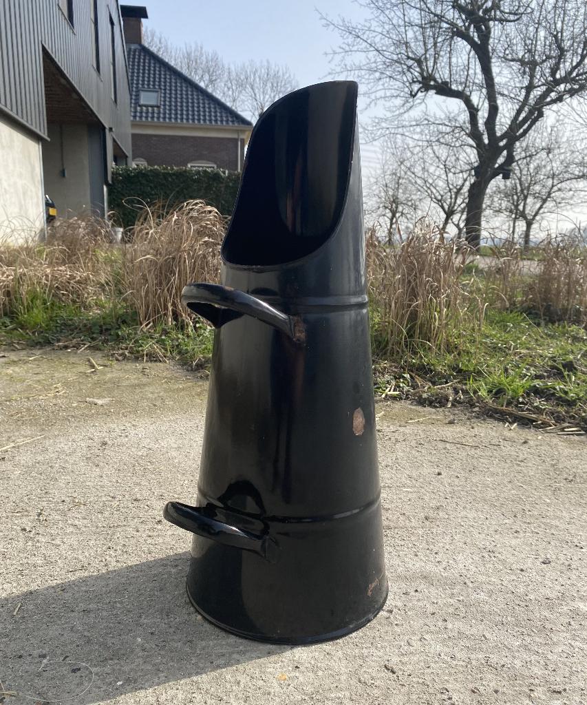 Zwarte emaille kolenkit, Antiek en Kunst, Ophalen