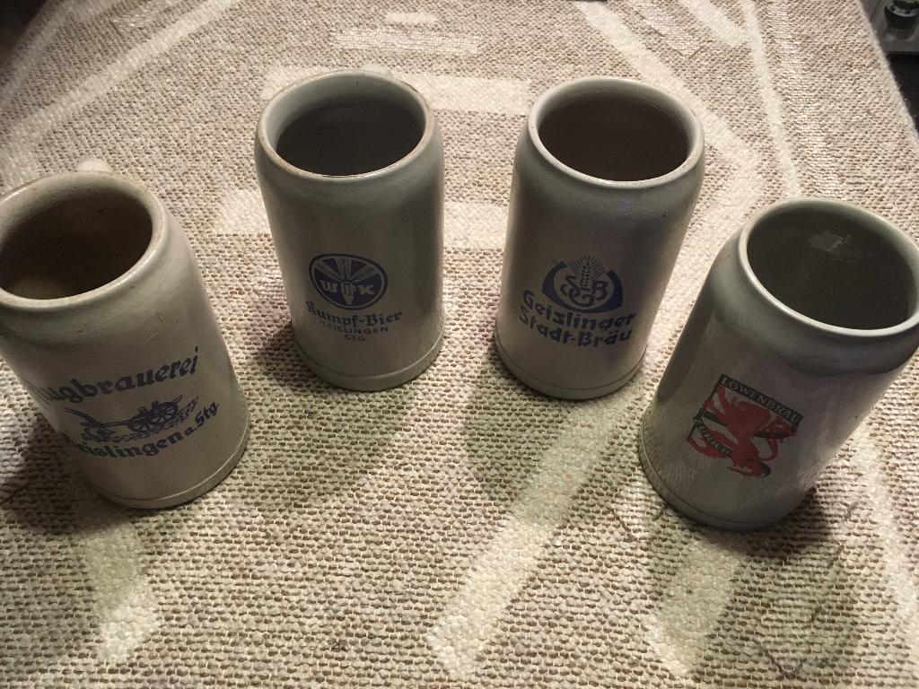 bierpullen bierkrug 1 liter 4 stuks, Ophalen of Verzenden, Zo goed als nieuw, Pul(len), Overige merken