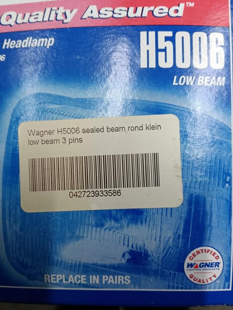 Wagner H5006 Sealed Beam Rond Klein Low Beam 3 Pins, Ophalen of Verzenden, Nieuw, Universele onderdelen
