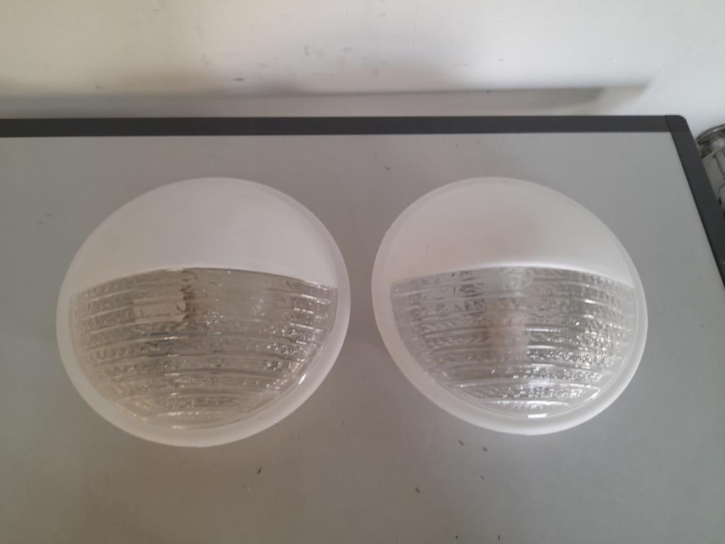 Vintage wandlampen 2x, Ophalen of Verzenden, Gebruikt, Glas, Vintage