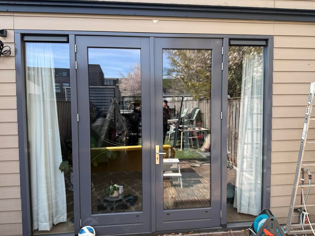 Tuindeur met zijlichten, Doe-het-zelf en Verbouw, Deuren en Horren, Ophalen, Gebruikt, Overige typen, Hout