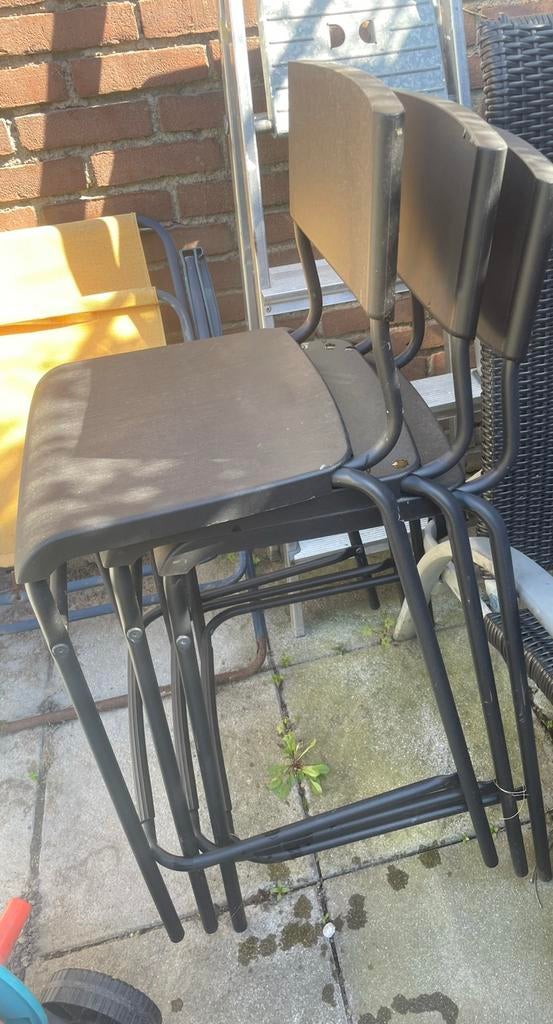 4x zwarte barkrukken, Ophalen, Zo goed als nieuw