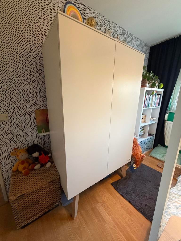 Kidsmill Sixties kledingkast (Wit mat), Ophalen, Gebruikt, Kast, 50 tot 70 cm