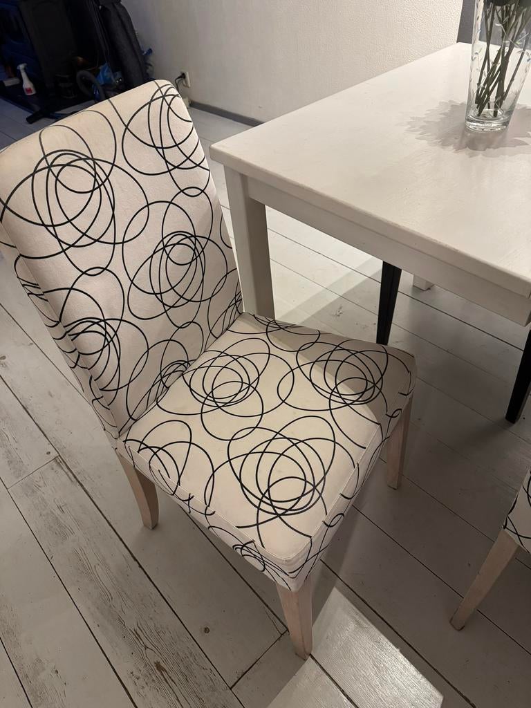 6 IKEA Henriksdal eetkamerstoelen met 10 hoezen, Ophalen, Gebruikt, Overige kleuren, Stof