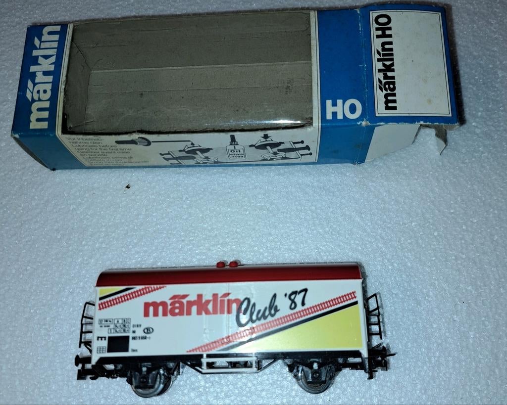 Marklin club reclame wagon in doos 1987, Wisselstroom, Gebruikt, Wagon, Ophalen of Verzenden