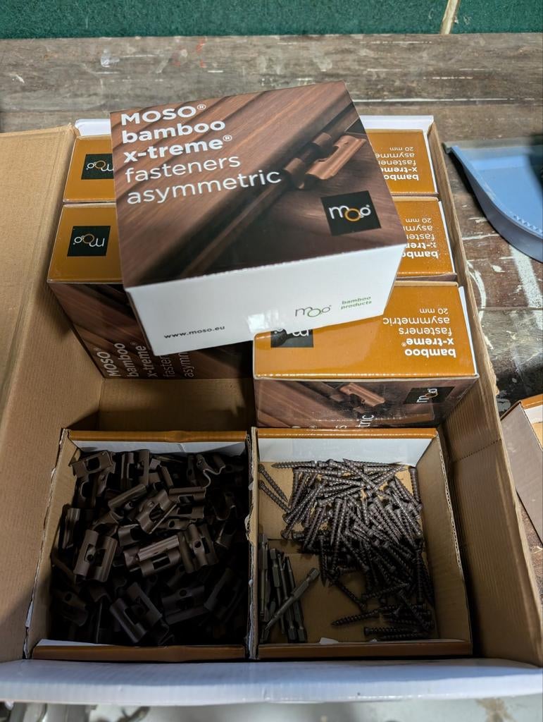 MOSO bamboo x-treme fasteners Asymmetric 7 stuks, Ophalen, Minder dan 25 mm, Overige typen, Nieuw