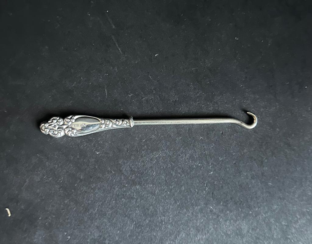 Sterling zilveren veter of corset haakje, Ophalen of Verzenden