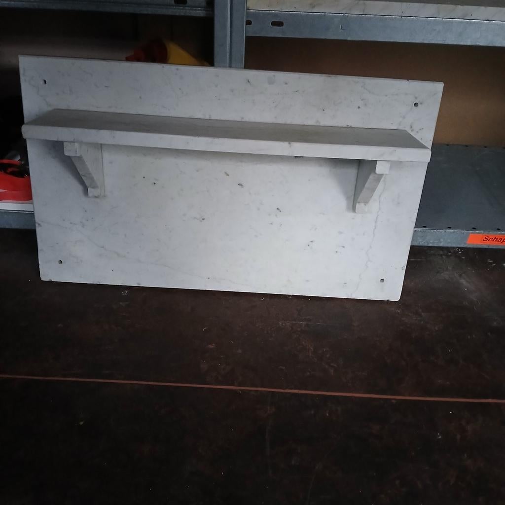 Marmeren spatplaat met planchet., Ophalen, Gebruikt, Overige typen, 50 tot 100 cm