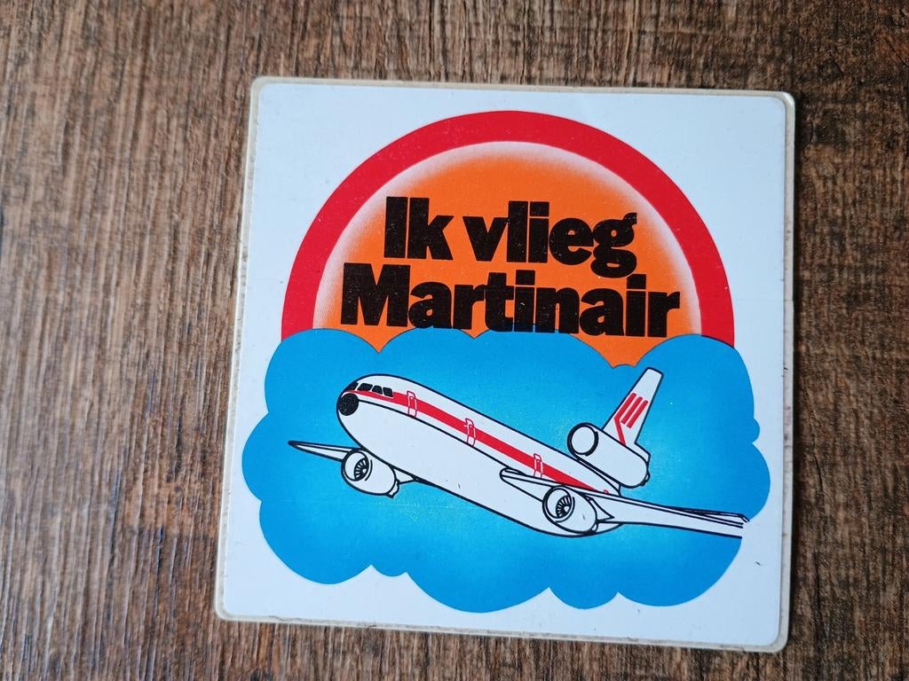 Oude sticker Martinair, Verzamelen, Luchtvaart en Vliegtuigspotten, Ophalen of Verzenden