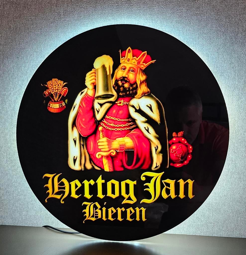 Mooie HERTOG JAN LED reclame verlichting lamp lichtbak, Verzamelen, Biermerken, Ophalen of Verzenden, Nieuw, Reclamebord, Plaat of Schild