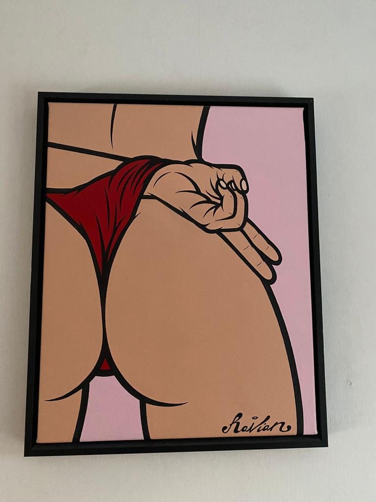 Origineel Ravian Derriere schilderij met Certificaat, Ophalen