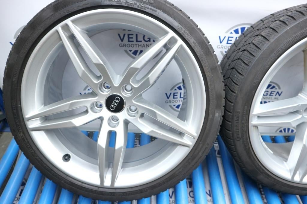Original Audi A5 S5 8W 19 inch winterset winterbanden 5x112, 19 inch, Gebruikt, 255 mm, Banden en Velgen
