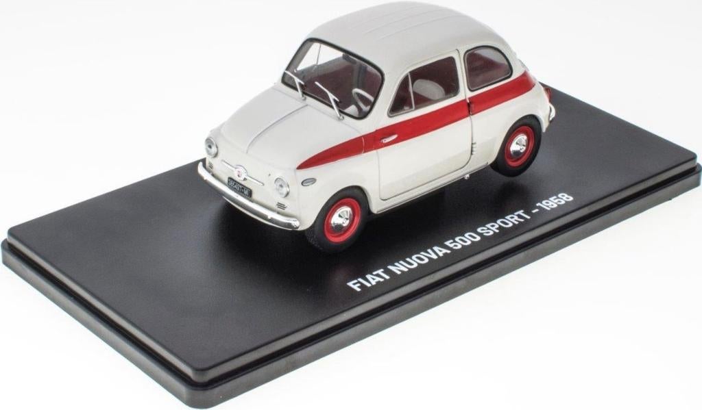 Fiat Nuova 500 Sport 1958 bianco Hachette 1:24, Ophalen of Verzenden, Nieuw, Auto, Overige merken