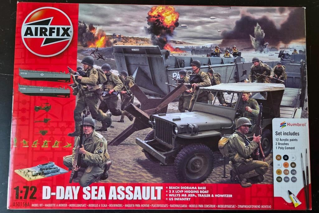 Airfix  75TH Anniversary D-Day Sea Assault Set 1:72, Hobby en Vrije tijd, Modelbouw | Boten en Schepen, Zo goed als nieuw, 1:200 of kleiner