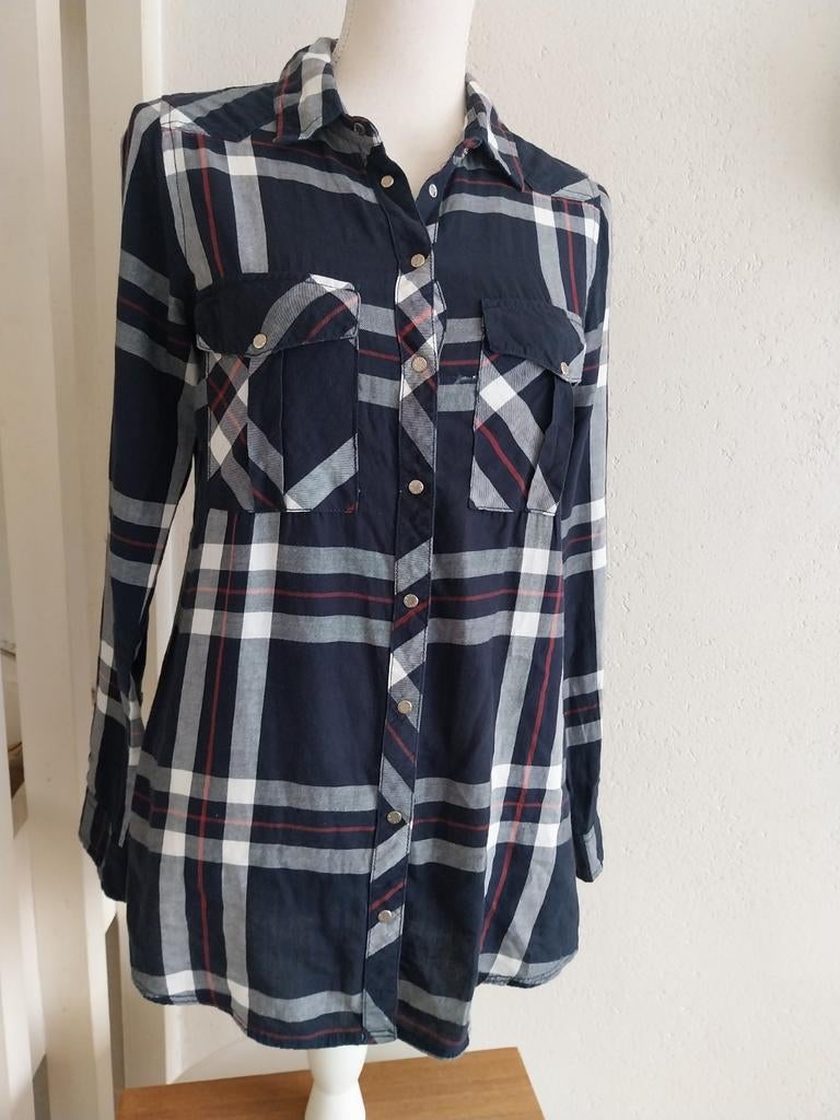 Geruite houthakkers blouse valt als maat S, Kleding | Dames, Blouses en Tunieken, Anti Blue, Blauw, Ophalen of Verzenden, Zo goed als nieuw