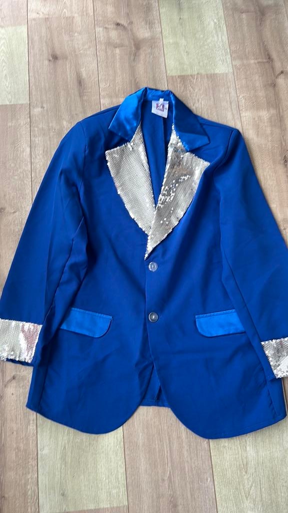 jas blauw glitter nieuw feest L heren, Ophalen of Verzenden, Zo goed als nieuw