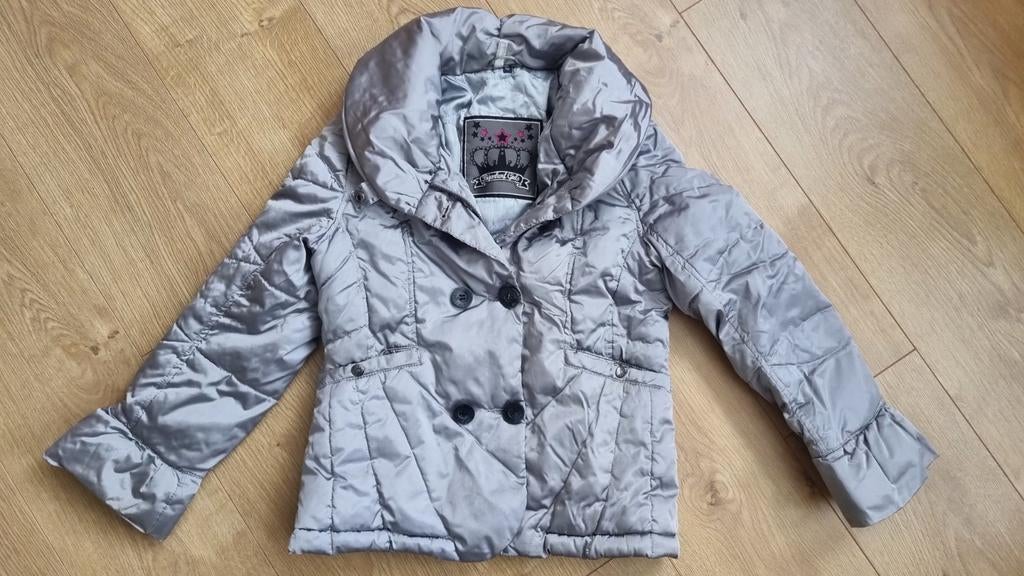 Zilveren jas van de bijenkorf maat 152, Kinderen en Baby's, Ophalen of Verzenden, Bijenkorf, Meisje, Jas