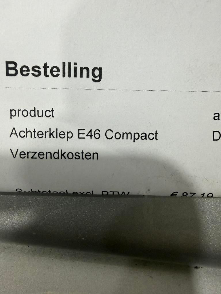 Achterklep bmw e46 compact, Auto-onderdelen, Carrosserie en Plaatwerk, Ophalen of Verzenden, BMW, Achterklep