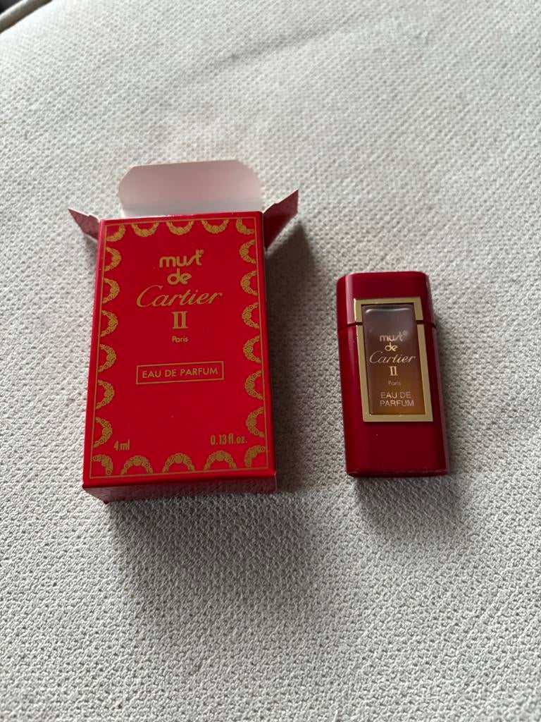 Cartier Must de Cartier Miniatuur Parfum - 4ml Eau de Parfum, Ophalen of Verzenden, Zo goed als nieuw