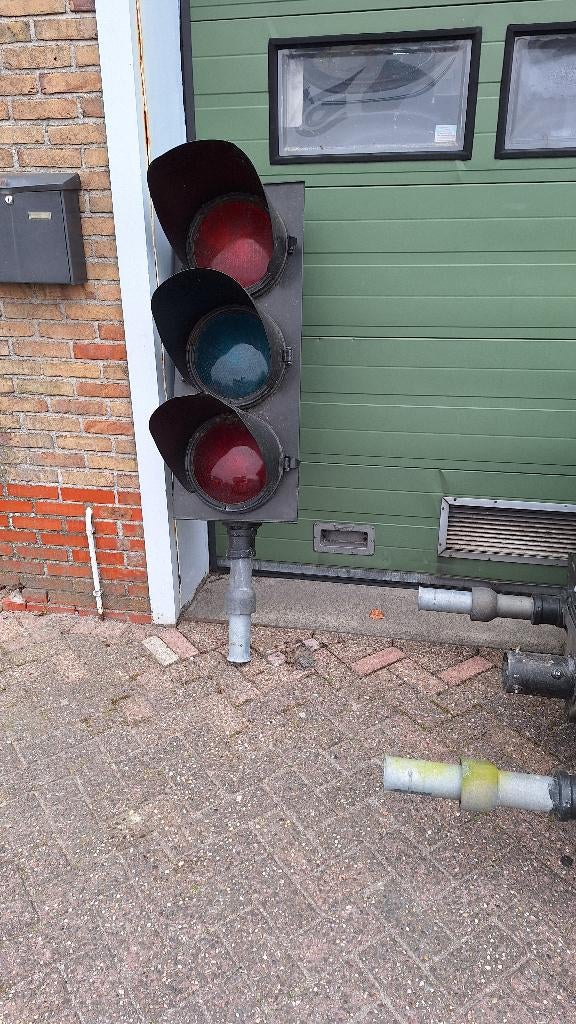 Stoplicht - Vintage Verkeerslichten mancave, Verzamelen, Ophalen, Reclamebord, Gebruikt, Industriepark 2a 9351PA Leek