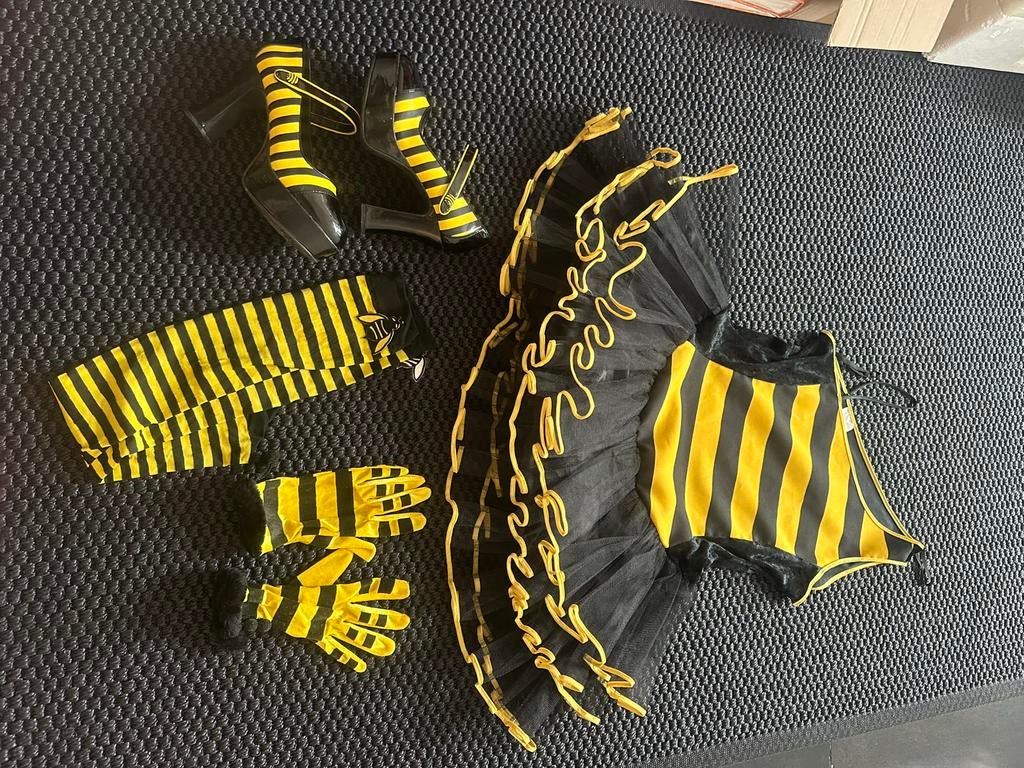 Carnavalsjurk met accessoires - Maat S, schoenmaat 36, Ophalen, Carnaval, Zo goed als nieuw, Kleding