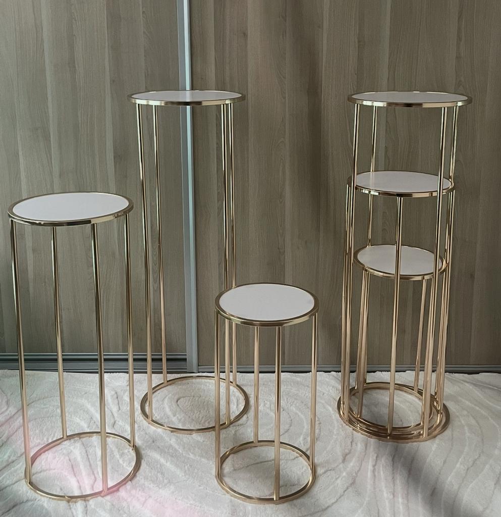 Te koop: Zuilen goud rond 3 delig: 65,- NIEUW, Ophalen of Verzenden, Nieuw, Accessoires