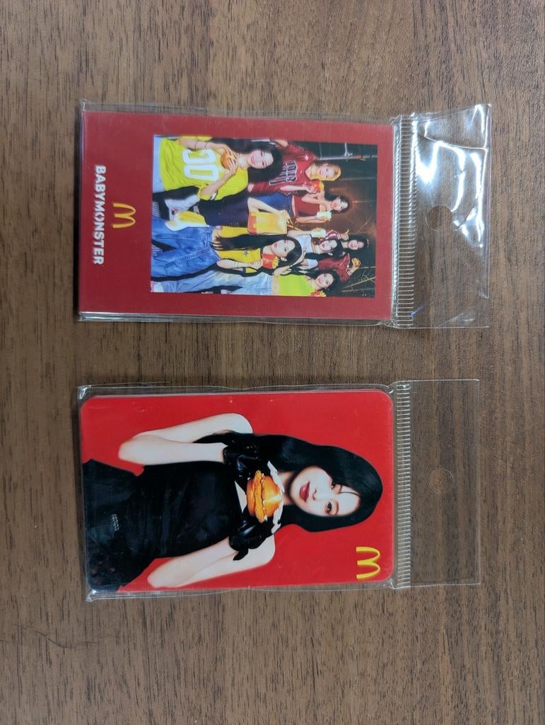 Babymonster K-Pop Mcdonalds Collab Kaartjes (2 setjes), Ophalen of Verzenden, Zo goed als nieuw, Foto of Kaart
