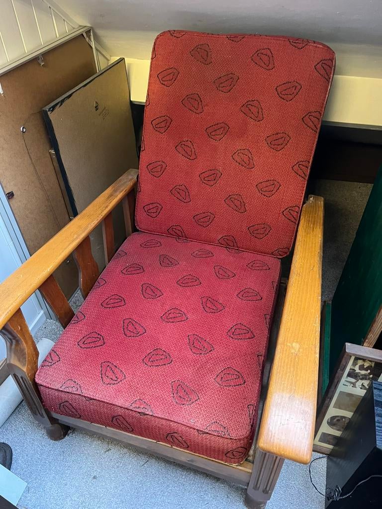 Antieke lig stoel, Ophalen of Verzenden, Zo goed als nieuw, Eenpersoons, Minder dan 150 cm