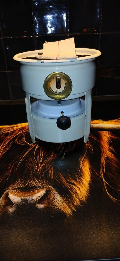 Crème wit petroleumstel met nieuw lont, Ophalen of Verzenden