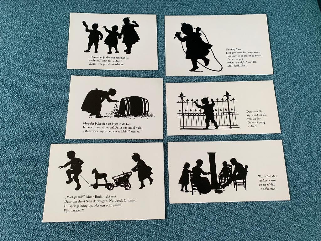 Tien Ot en Sien kaarten, zwart-wit, ongelopen, als nieuw, Ophalen of Verzenden, 1960 tot 1980, Ongelopen, Kinderen