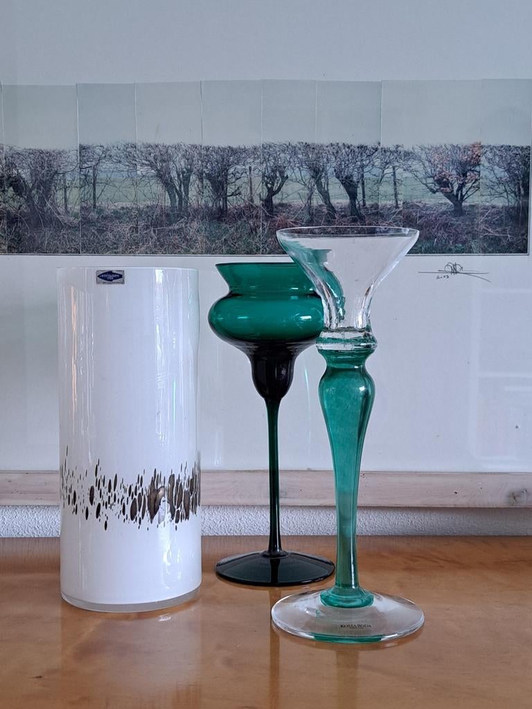 Monica Bäckström Kosta Boda handgeblazen kandelaar BellaBoda, Antiek en Kunst, Ophalen of Verzenden