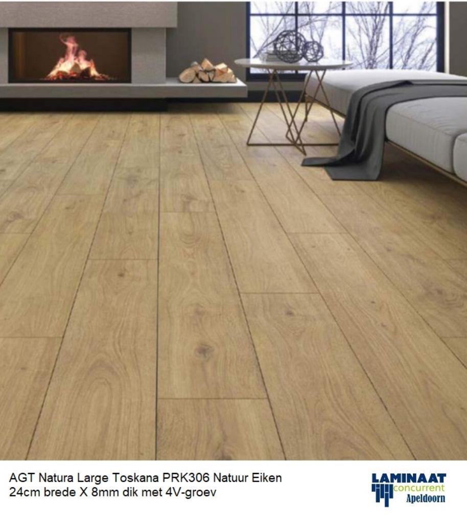 Laminaat Toskana Prk306  24cm breed 8mm dik, 75 m² of meer, Wit, Nieuw, Ophalen of Verzenden