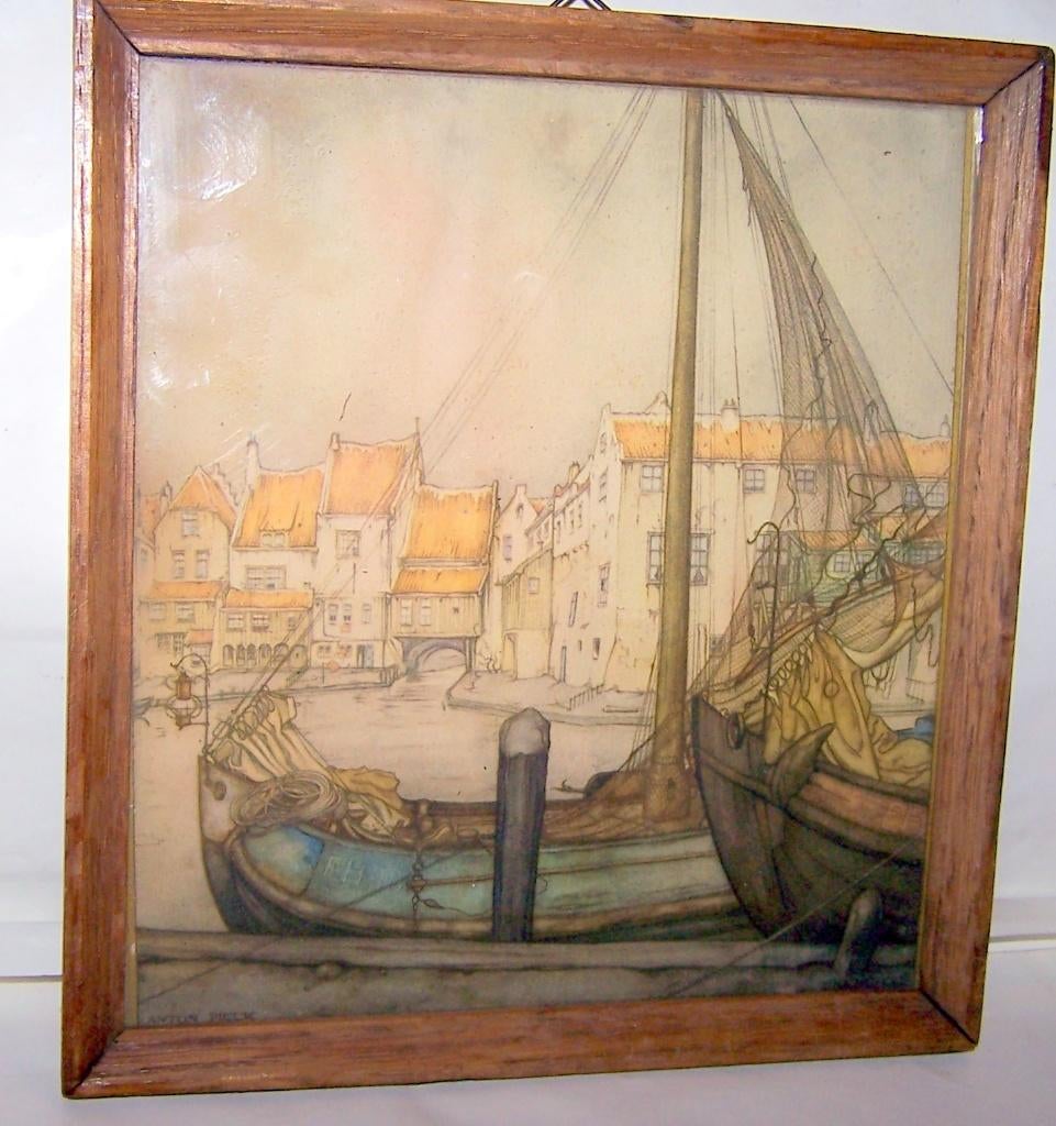 Prachtige originele prent Anton Pieck., Ophalen of Verzenden