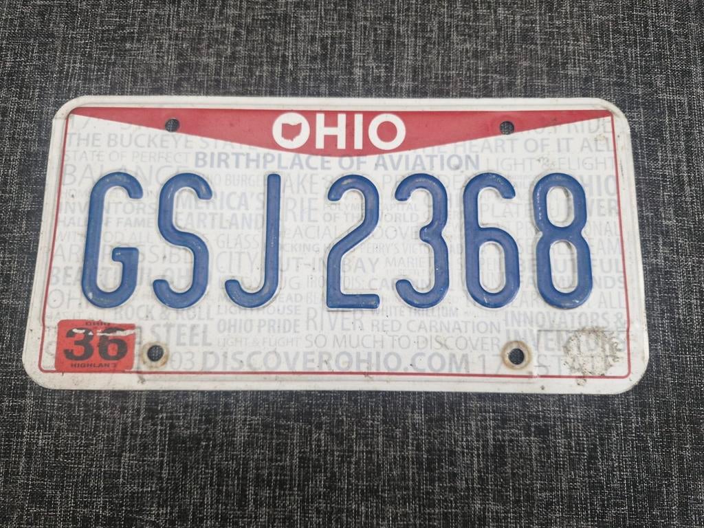 Kentekenplaat Ohio USA Nummerplaat nummerbord License plate, Ophalen of Verzenden, Gebruikt, Auto's