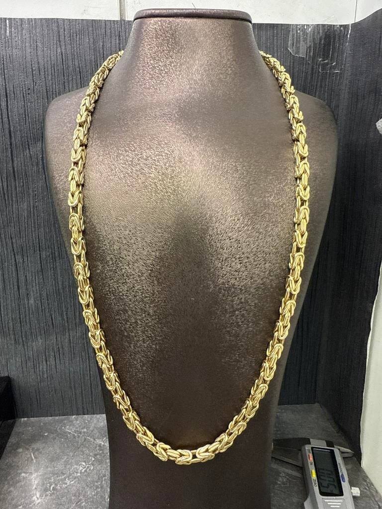 Prachtige 14 karaats gouden dikke koningsketting 70 cm, Sieraden, Tassen en Uiterlijk, Kettingen, Ophalen of Verzenden, Goud