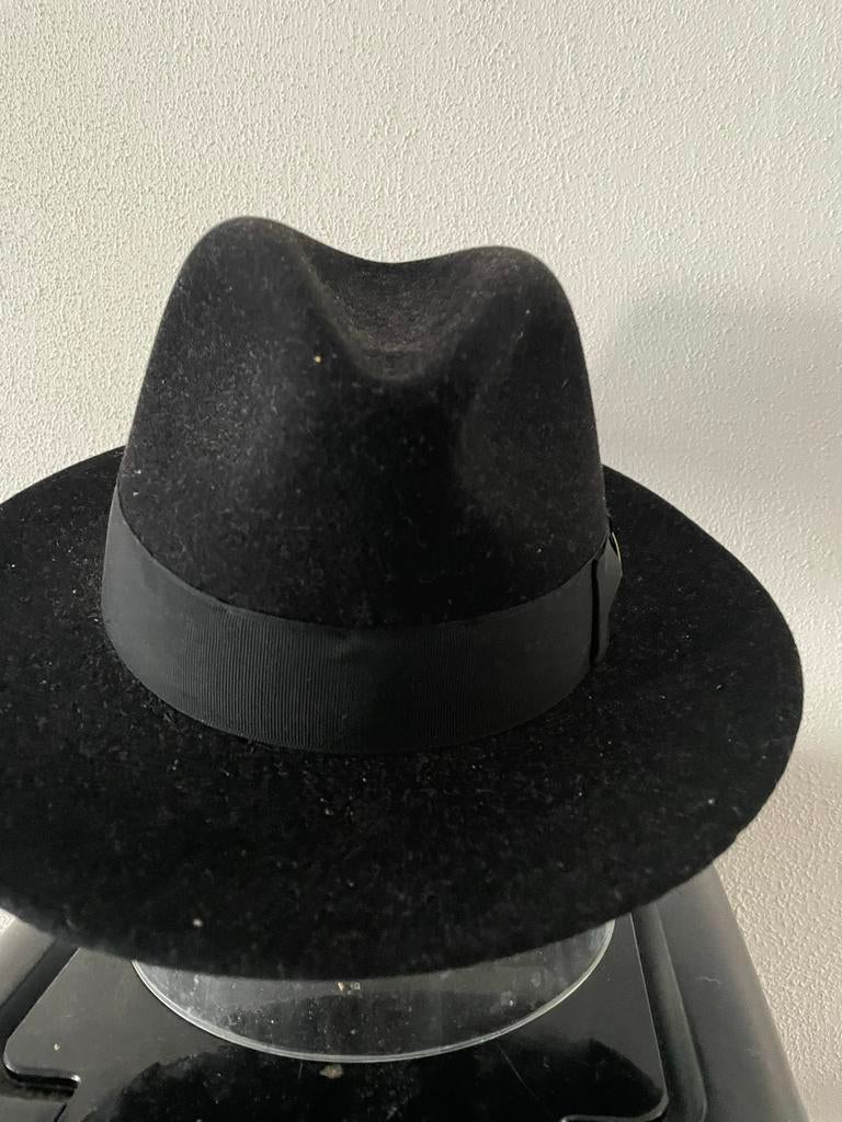 Zwarte Indiana Jones borsalino voor mannen, Ophalen of Verzenden, Zo goed als nieuw, 60 cm (XL, 7½ inch) of meer, Hoed